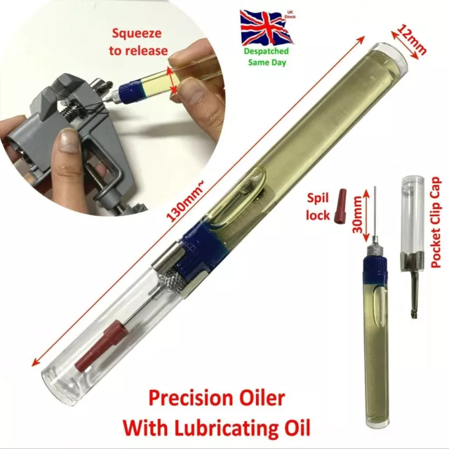 Precision Oiler Pen Needle Watches Hobby Lubrication Pocket Clip Handy