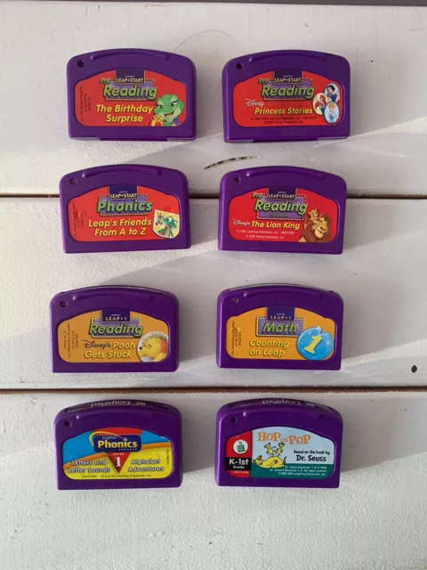 Leap Frog Leap Pad Game Cartridges Lot of 8 Reading Disney Math Phonics Games