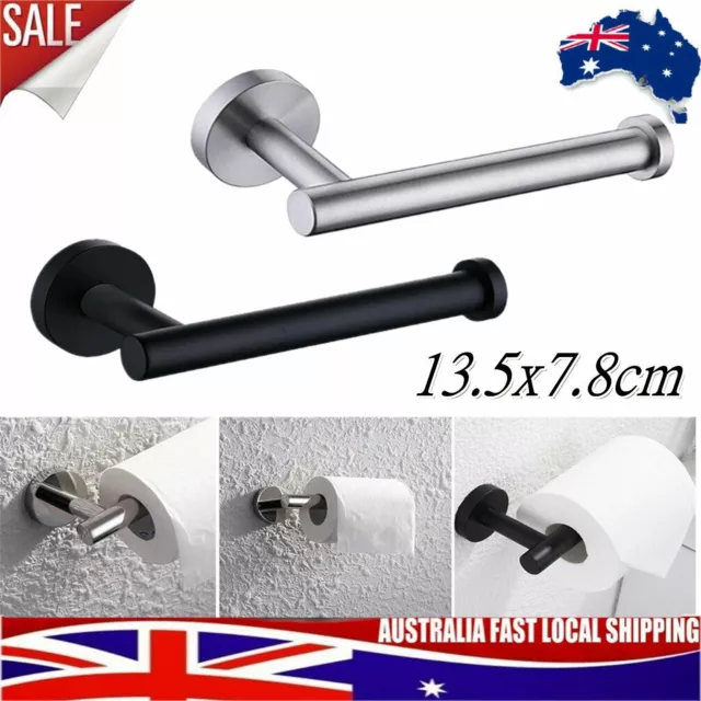 Mounted Toilet Paper Roll Holder Stainless Steel Hook Bathroom Wall Storage AU