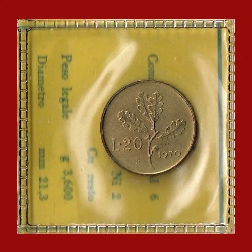 20 Lire 1970 Ramo di Guercia KM# 97 - FDC da Divisionale ITALIA ( 1957 - 2001 )