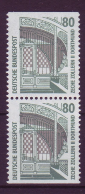 Bund 1342 v C/D ZD oben+unten geschnitten aus MH SWK 80 Pf ** weißes Gummi