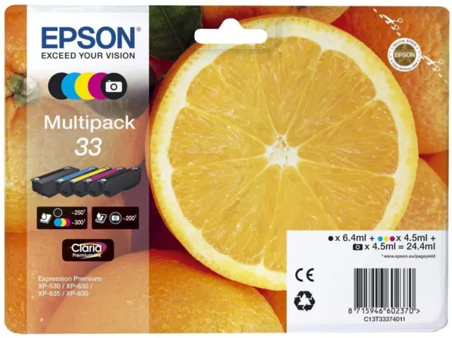 Cartuccia Epson 33 Arancia Originale - Multipack Colori