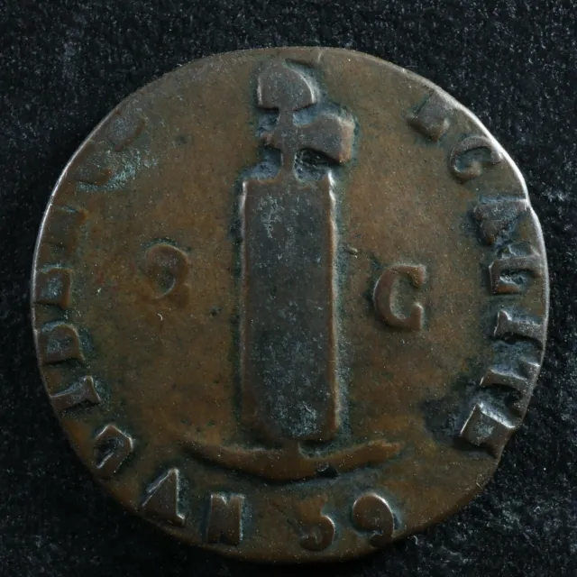 Deux centimes 1842 / An 39 Haiti KM#A22 Copper Haïti Ayiti Hayti 2 c