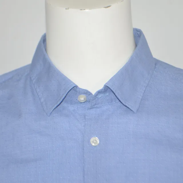 HUGO BOSS Marley Sharp Fit 100% Cotton Blue Dress Shirt 17.5 32/33