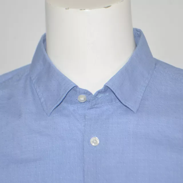 HUGO BOSS Marley Sharp Fit 100% Cotton Blue Dress Shirt 17.5 32/33