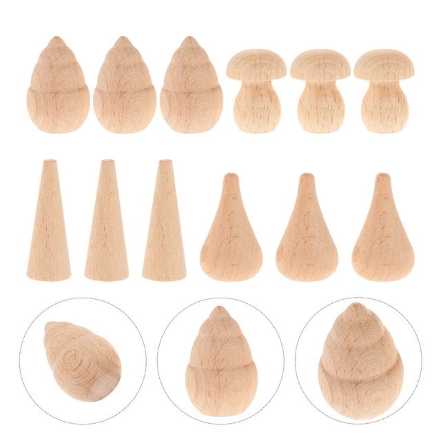 Pintura de troncos juguetes de madera decoración de madera figura de setas caqui madera