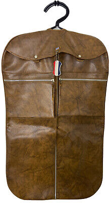 Vintage American Tourister Luggage Garment Suit Bag/Carrier-Faux Brown Leather