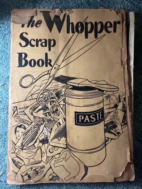 The Whopper" Big Scrap Book with lots of newspaper clippings photos, 1930s
