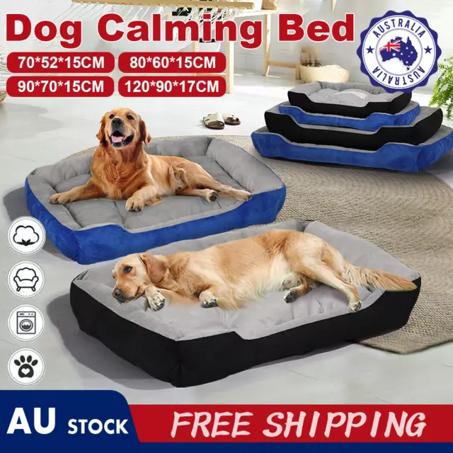 Pet Bed Dog Cat Calming Bed Sleeping Comfy Cave Washable Mat Extra Large AU