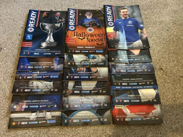 Rangers Home Programmes 2012/13 (x18)