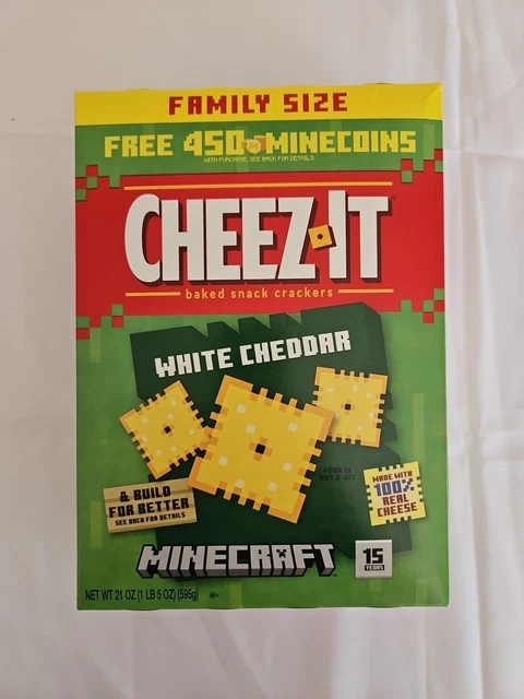 MINECRAFT X CHEEZ-IT White Chedder Crackers Family Size Box 21oz ...