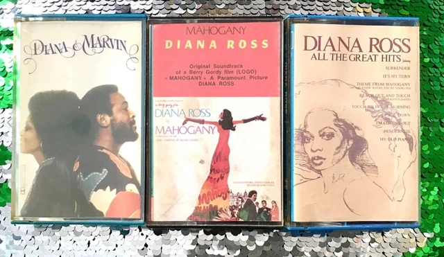 DIANA ROSS Raro LOTTO 3 MC ITALY DIANA & MARVIN MAHOGANY ALL THE GREAT HITS