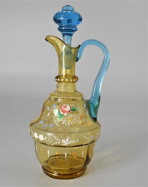 Belle Carafe Art Nouveau, émaillée Legras