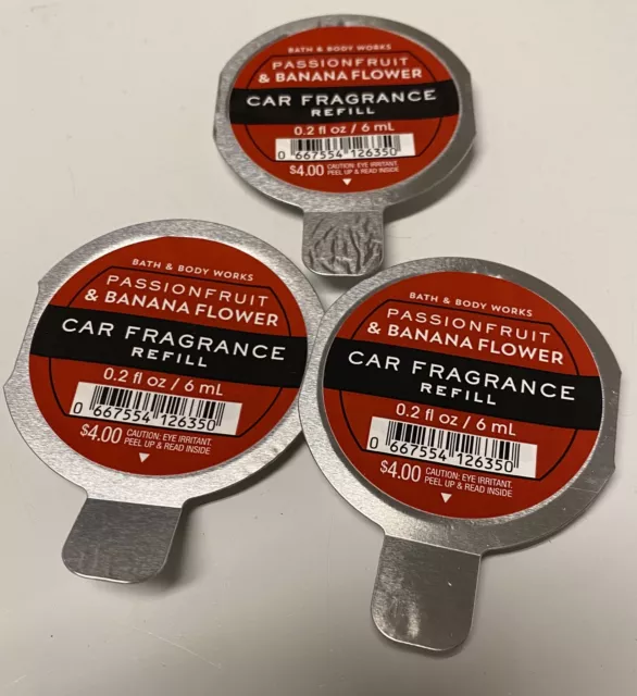 Bath & Body Works Passionfruit & Banana Flower Scentportable Car Refill X3