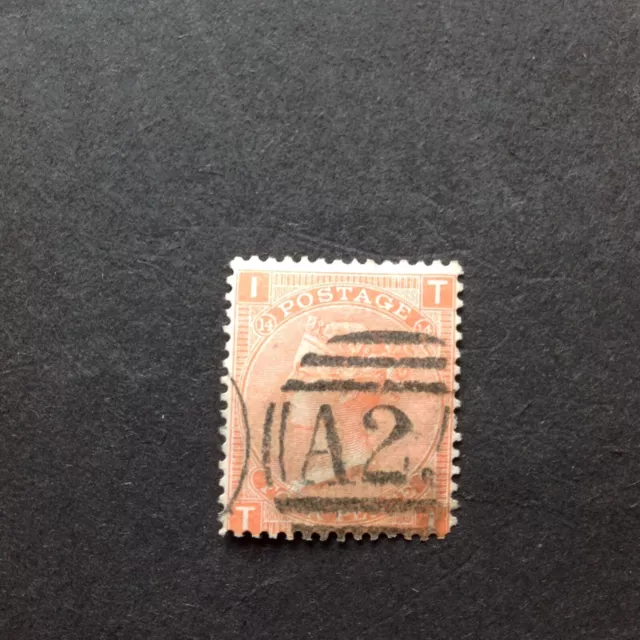 GB QV SG94 4d Vermilion, T-I, scarcer plate 14, Good Used Malta A25. Cat £110+.