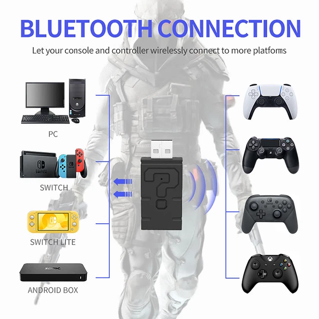 WIRELESS BLUETOOTH CONTROLLER Converter Adapter For PS4/5 Xbox One/S