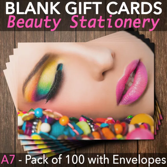 Gift Voucher Card Beauty Massage Nail Salons Hairdressers x100 + Envelopes CLF