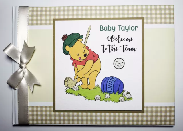 Winnie the Pooh birthday guest book, winnie the pooh golf guest book, gift