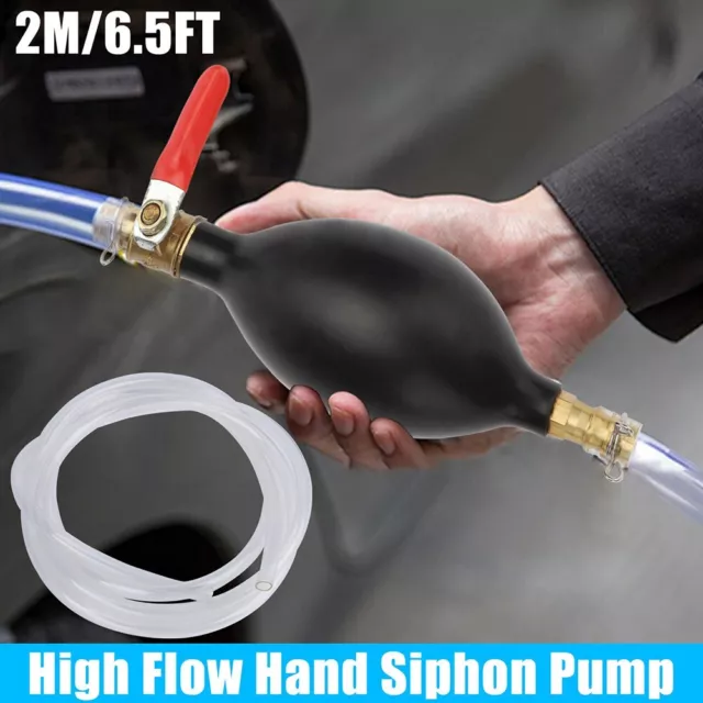 Durable Gas Transfer Hand Pump for Various Liquids Siphone Hose Included