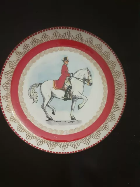 Vintage Steinbock-Email Studio Horse Plate  Austria Enamel On Metal Hand painted