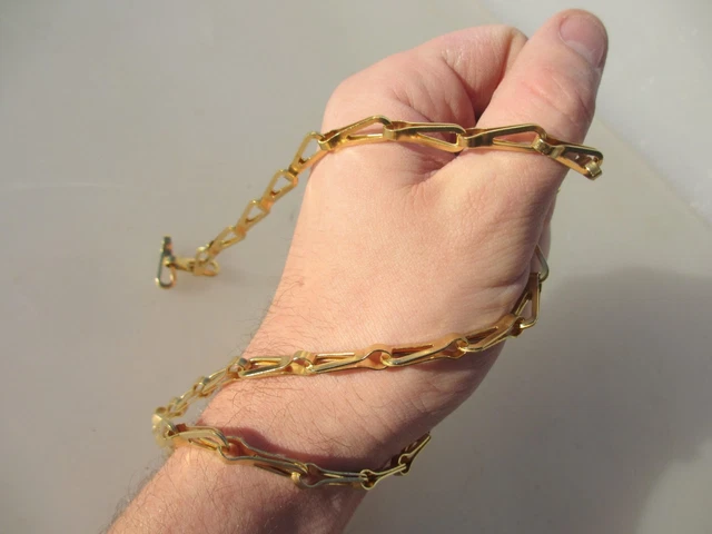 Vintage Brass Lighting Chain Hanger Loop Chandelier Light Pull Plug Old 71cm 28"