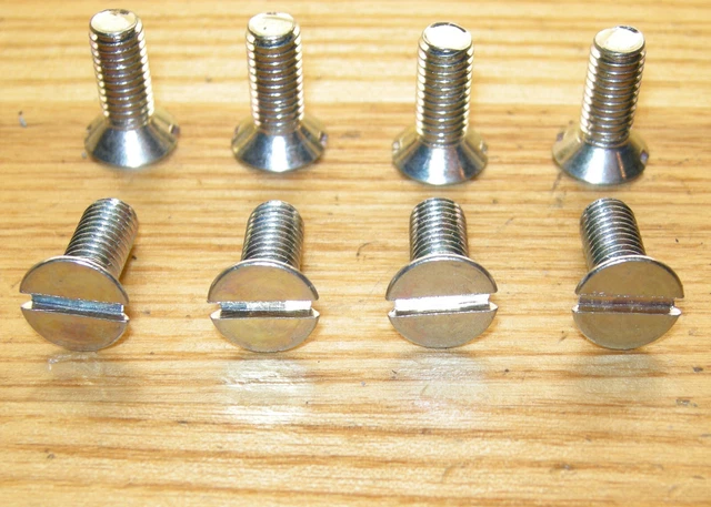 Eight (8) Ferrari 246 GTS GT Rear Trunk Hinge fasteners Countersunk Slot Screws