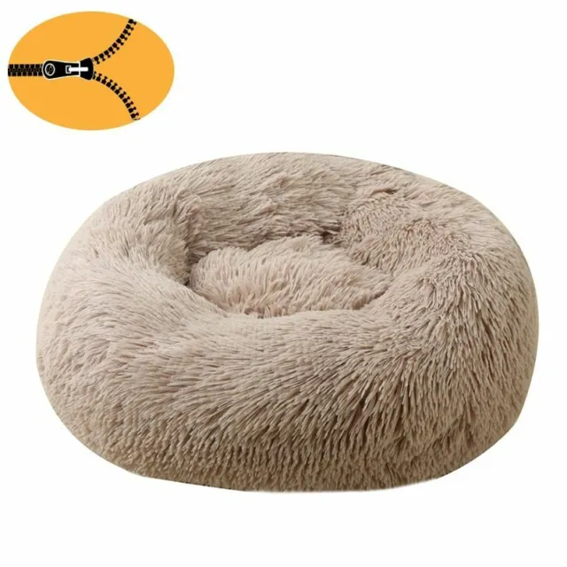 High-Loft Luxurious Dog Beds Round Plush Kennel Pet Bed Comfortable Winters Warm