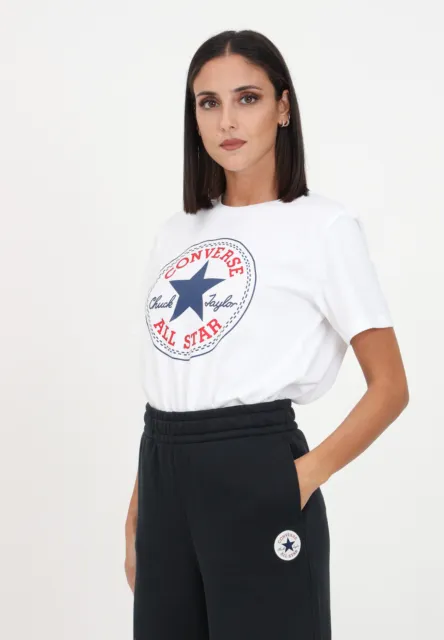 CONVERSE T-shirt Unisex Bianco MANICA CORTA T-shirt bianca con logo frontale da