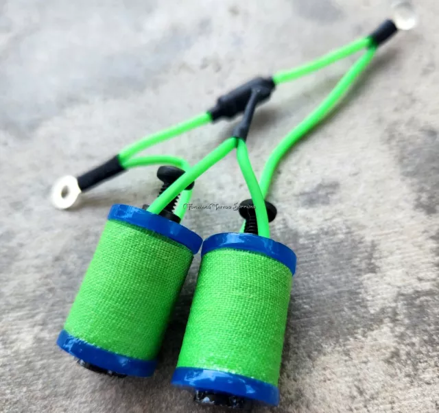 Piezas de máquina de tatuaje de 1,25" 8-32 bobinas 8 envolturas lavadoras azules cubiertas de cal cables EE. UU.