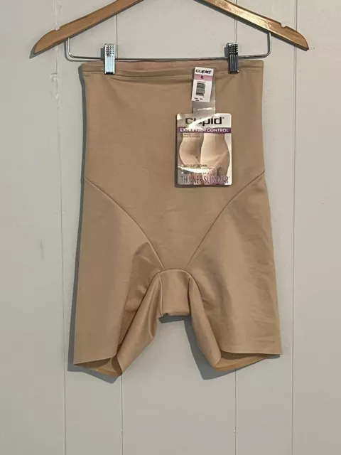 Cupid Extra Firm Control Hi Waist Thigh Slimmer Shapewear Tummy Lift Beige XL