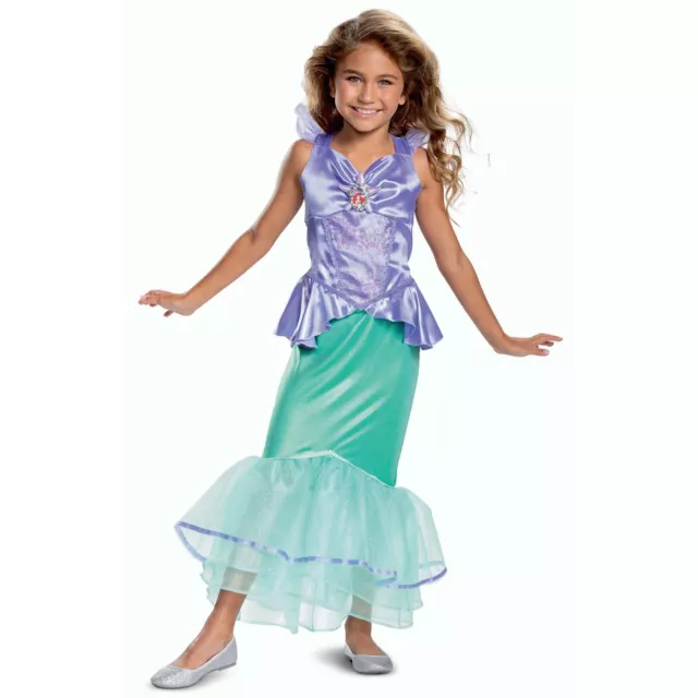Costume ufficiale Disney Deluxe principessa Ariel ragazze bambini sirena abito elegante