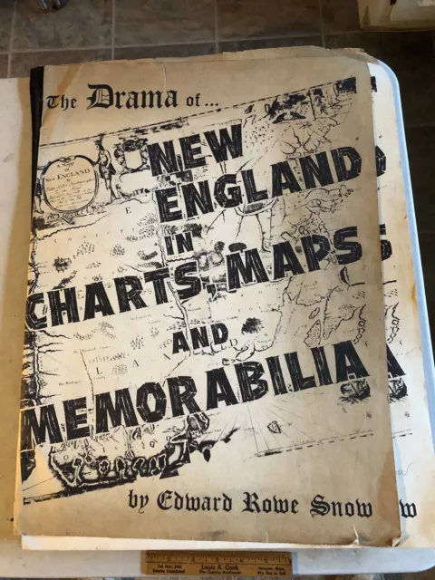 Huge Vtg Edward Rowe Snow Signed Large Portfolio Antique Maps Boston Harbor Mass