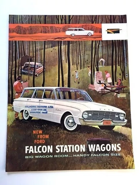 1960 Ford Falcon Station Wagon Original Canada Car Sales Brochure Folder