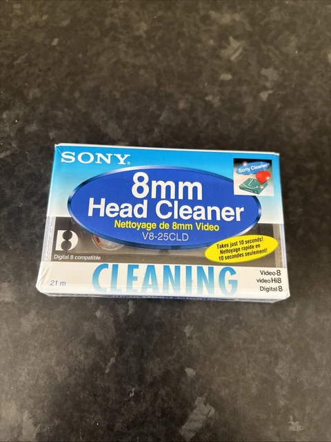 SONY V8-25CL 8MM Hi8 Cleaning Cassette Video Head Cleaner Tape for