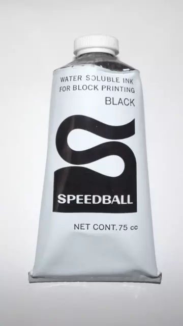 Vintage Speedball Water Soluble Ink For Block Printing  Black .75cc New No Box