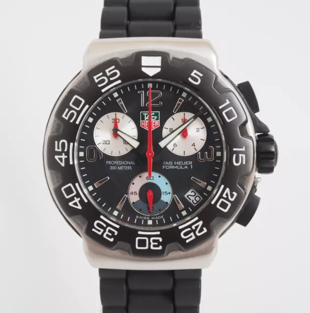 TAG Heuer Formula 1 CAC1110-0 Quartz Chronograph Black Mens Watch 200m Video 2