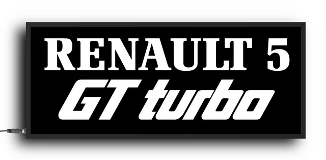 RENAULT 5 GT TURBO BADGE EMBLEM LED ILLUMINATED LIGHT UP GARAGE SIGN renault-5-gt-turbo-badge-emblem-led-illuminated-light-up-garage-sign