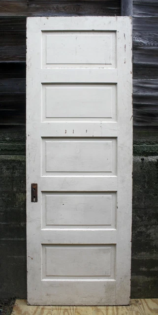 32"x89.5" Antique Vintage Old Exterior Interior SOLID Wood Wooden Door 5 Panels
