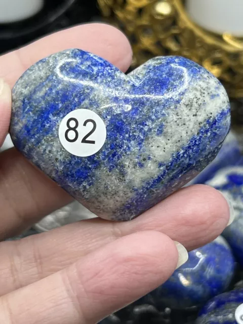 Natural Lapis Lazuli Heart PalmStone An Ancient Magnificent Stone L@@K Free ship