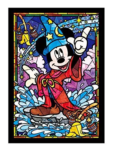 Tenyo Mickey Mouse Stained Glass Gyutto Size Series Jigsaw Puzzle (266 Piece)