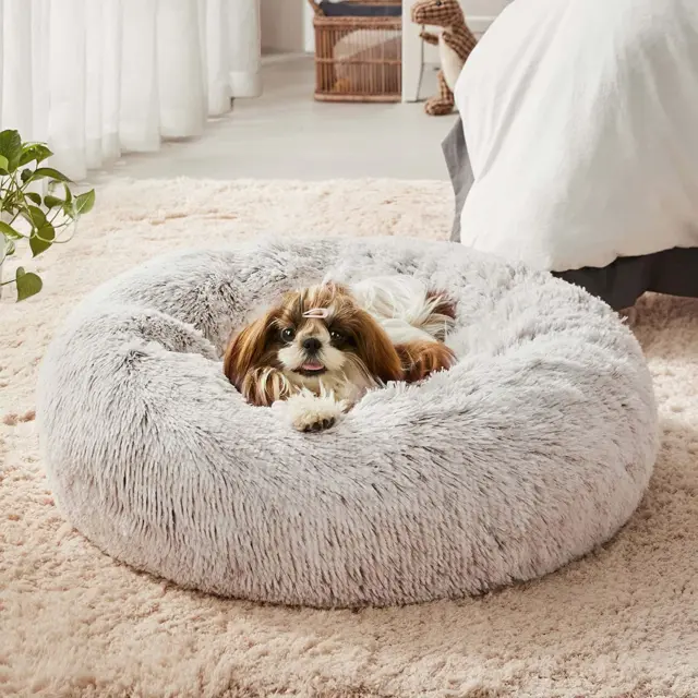 Western Home Faux Fur Dog & Cat Bed, Original Calming Bed for Small Medium Large