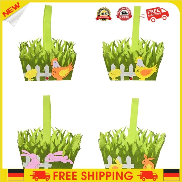 ❥ Bolsas de mano con cubo de almacenamiento de huevos de Pascua fruta caramelo canasta portátil festival regalos