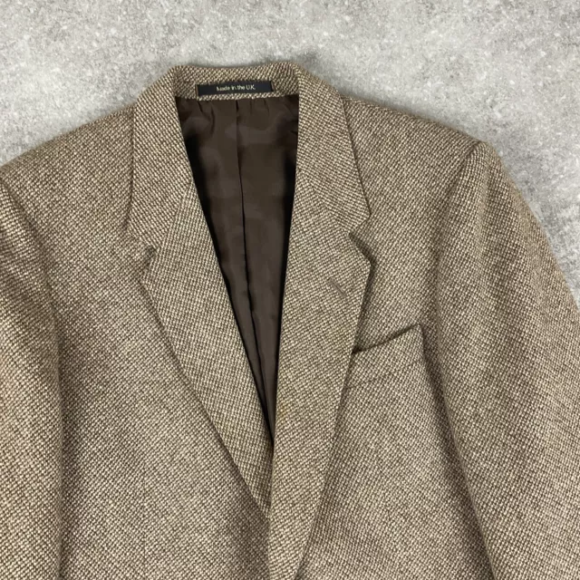 Vintage St Michaels Brown Pure New Wool Brown Tweed Blazer Mens 40 Made In UK 2