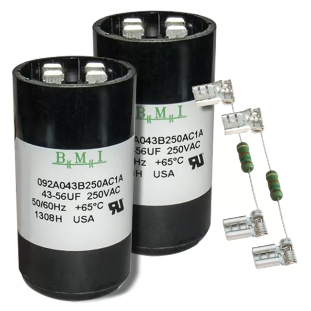 (2) PACK , 43-56 UF MFD HVAC Motor Start Capacitors 250 VAC VOLT & Resistors