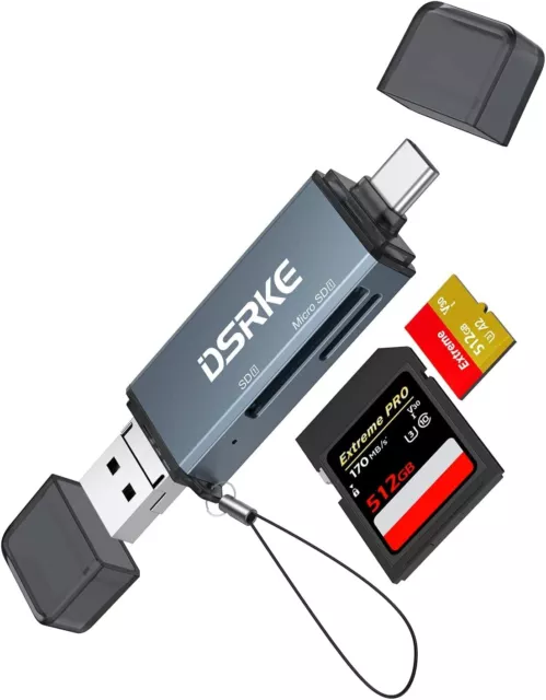 Lettore di Schede SD/Micro SD, 3 Porte Usb A, C, Micro, Lettura Fino a 480 Mbp/s