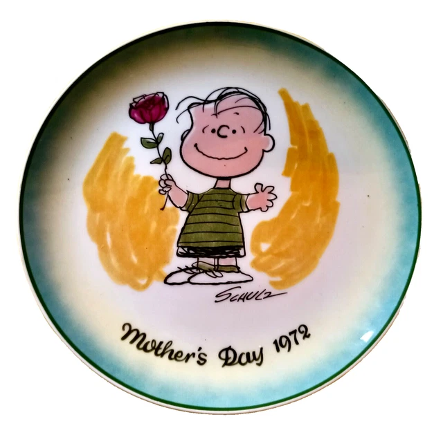 SCHMID SNOOPY WOODSTOCK Christmas 1st Edition Plate 1972 Charles