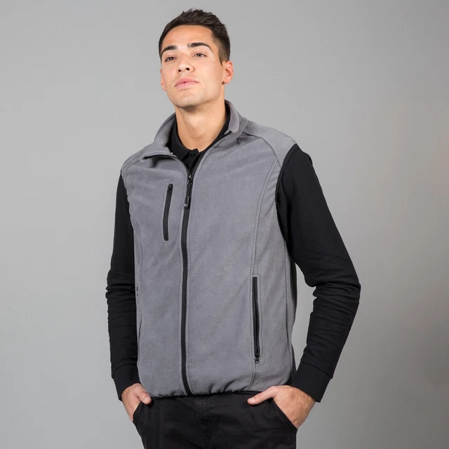 Gilet Uomo smanicato felpa in micro pile antipilling zip intera JRC Praga