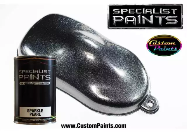 1 Litre Paint Kit of Sparkle Pearl Silver Automotive Grade Paint, Urethane Based