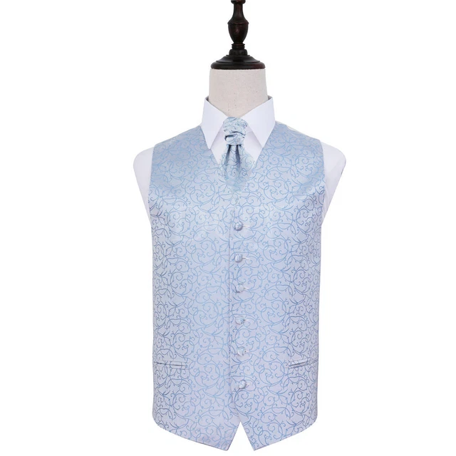 Uomo Celeste Mulinello Matrimonio Gilet - Misura 91.4cm - 127cm -