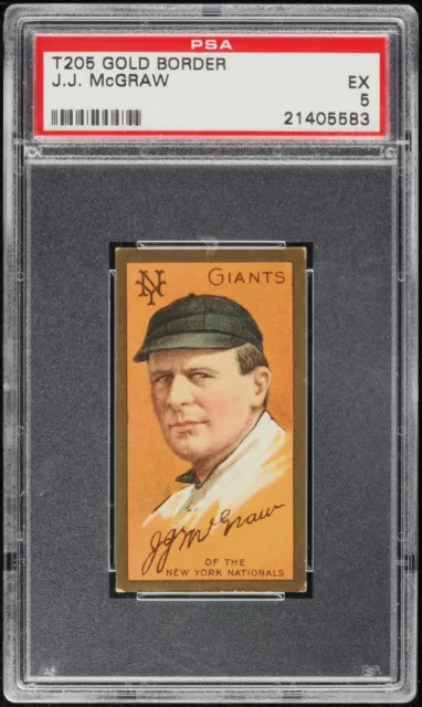 1911 T205 Gold Border Piedmont JOHN McGRAW New York Giants HOF PSA 5 EX